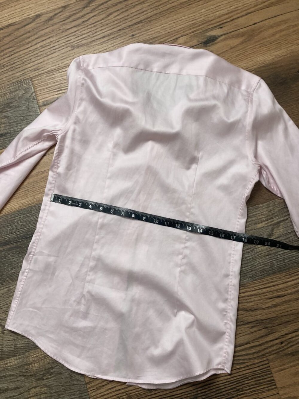 REISS Men’s Medium Slim Fit Long Sleeve Dress Shirt Light Pink Button Up - Picture 9 of 10